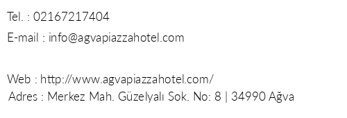 Piazza Hotel telefon numaralar, faks, e-mail, posta adresi ve iletiim bilgileri